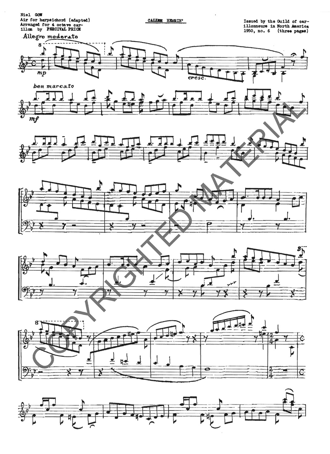 Image of the first page of the score for preview only
