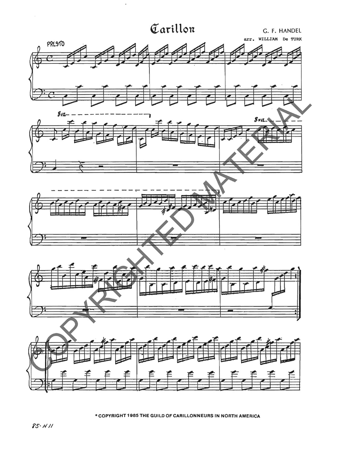 Image of the first page of the score for preview only