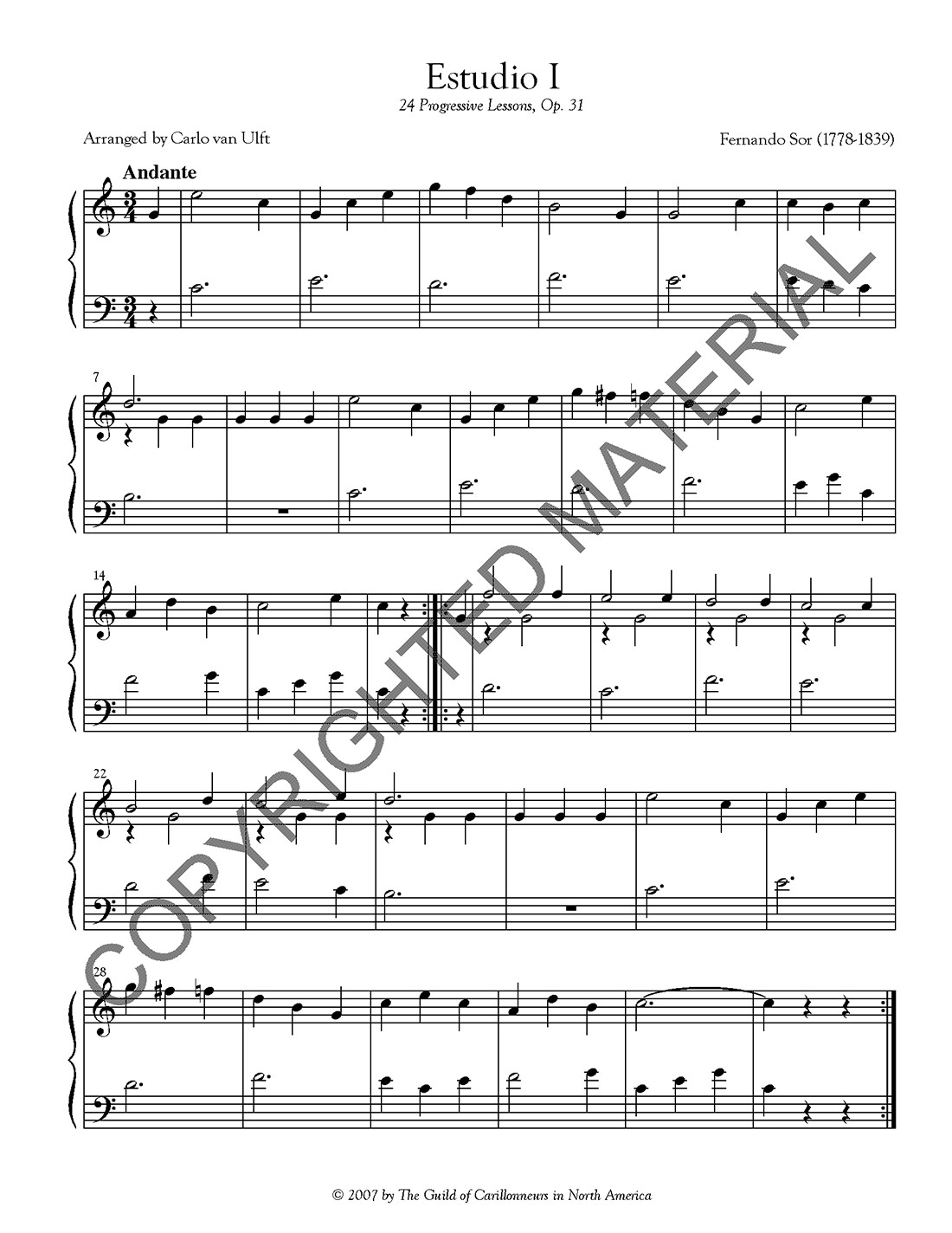 Estudios for Guitar, Op. 31