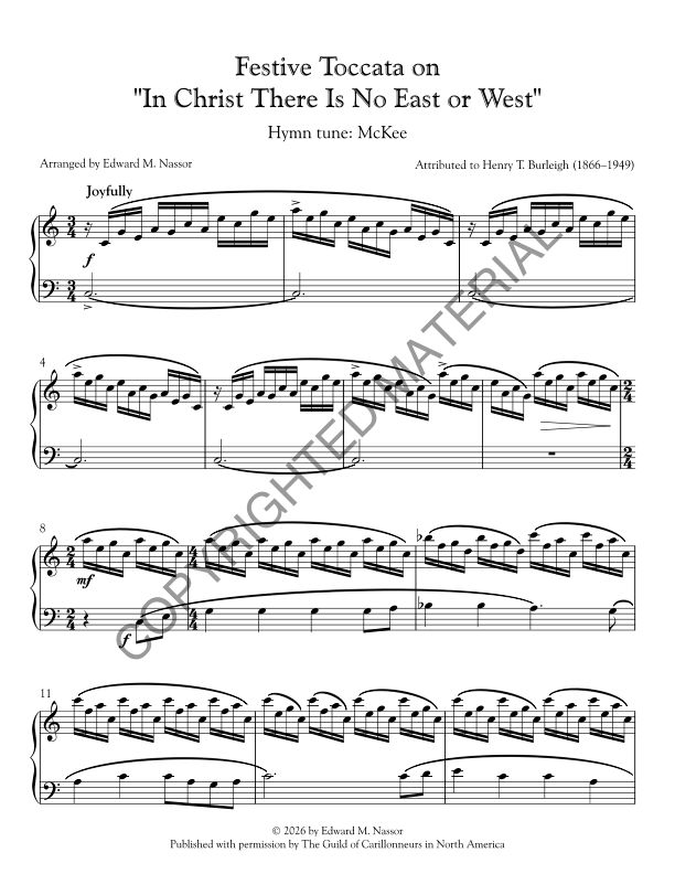 [PDF] Festive Toccata on "In Christ There is No East or West"