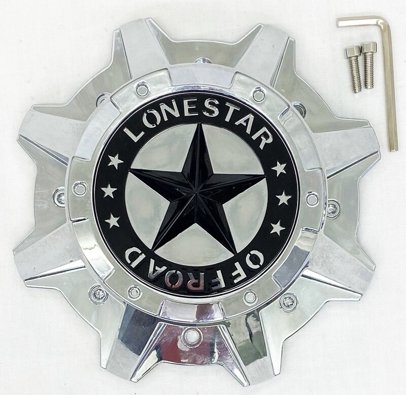 Lonestar Gunslinger Chrome Cap (8 Lug Tall 20x10, 22x12) Lonestar Gunslinger Chrome Cap (8 Lug Tall 20x10, 22x12)