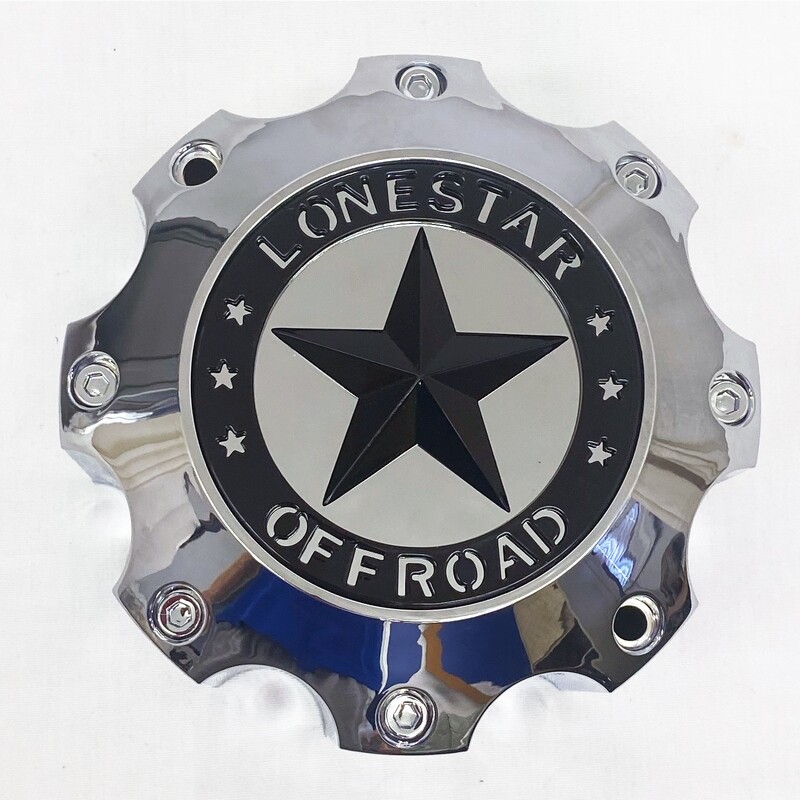 Lonestar Bandit Cap(Tall) - Chrome - 8 Lug (20x10, 20x12, 22x12) Lonestar Bandit Cap(Tall) - Chrome - 8 Lug (20x10, 20x12, 22x12)