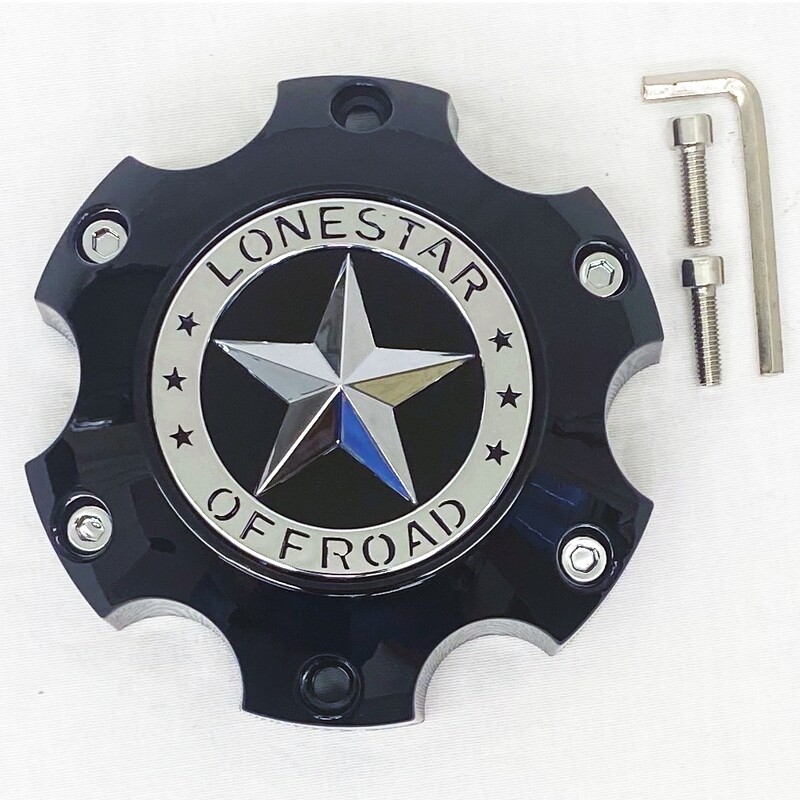 Lonestar Bandit Cap - Gloss Black - 6 Lug (20x9, 20x10, 20x12, 22x12) Lonestar Bandit Cap - Gloss Black - 6 Lug (20x9, 20x10, 20x12, 22x12)
