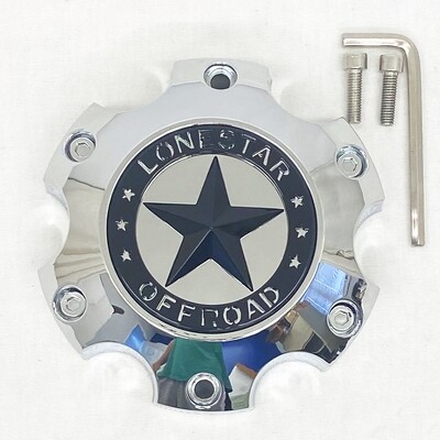 Lonestar Bandit Cap - Chrome - 6 Lug (20x9, 20x10, 20x12, 22x12)