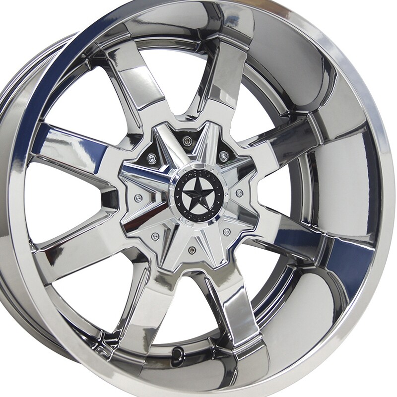 20x10 Chrome Lonestar Gunslinger Wheels (4), 8x170mm, -25mm Offset 20x10 Chrome Lonestar Gunslinger Wheels (4), 8x170mm, -25mm Offset