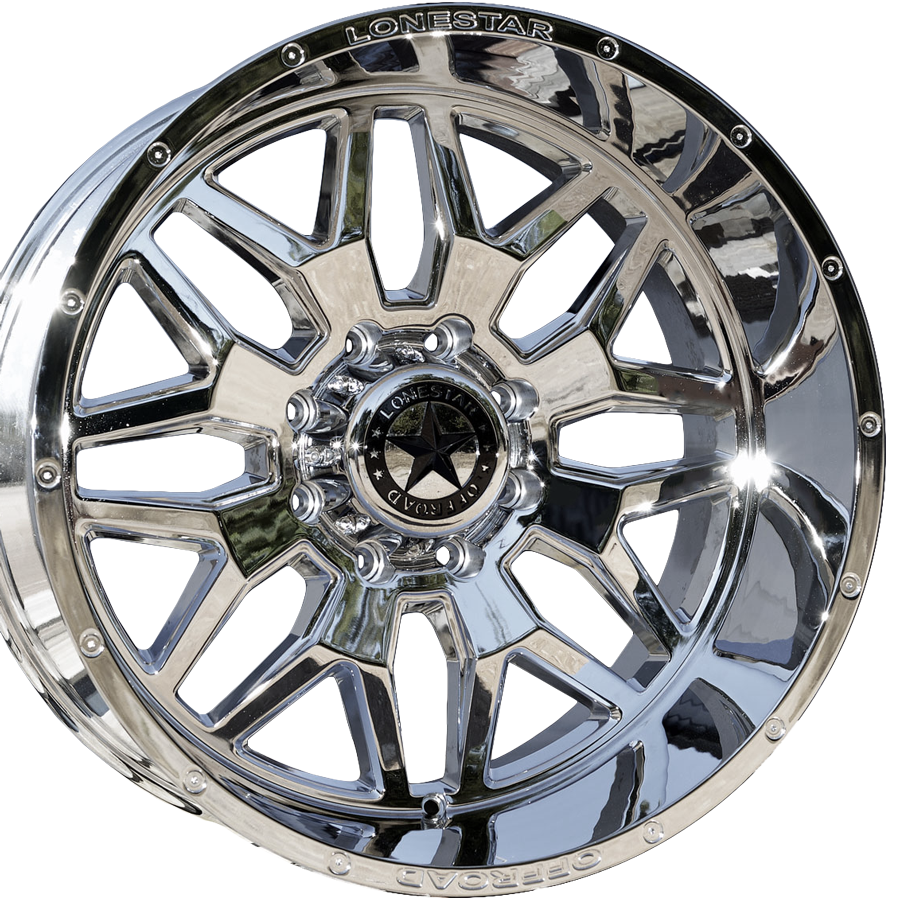 22x12 Chrome Lonestar Renegade Wheels (4), 8x170mm, -44mm Offset 22x12 Chrome Lonestar Renegade Wheels (4), 8x170mm, -44mm Offset