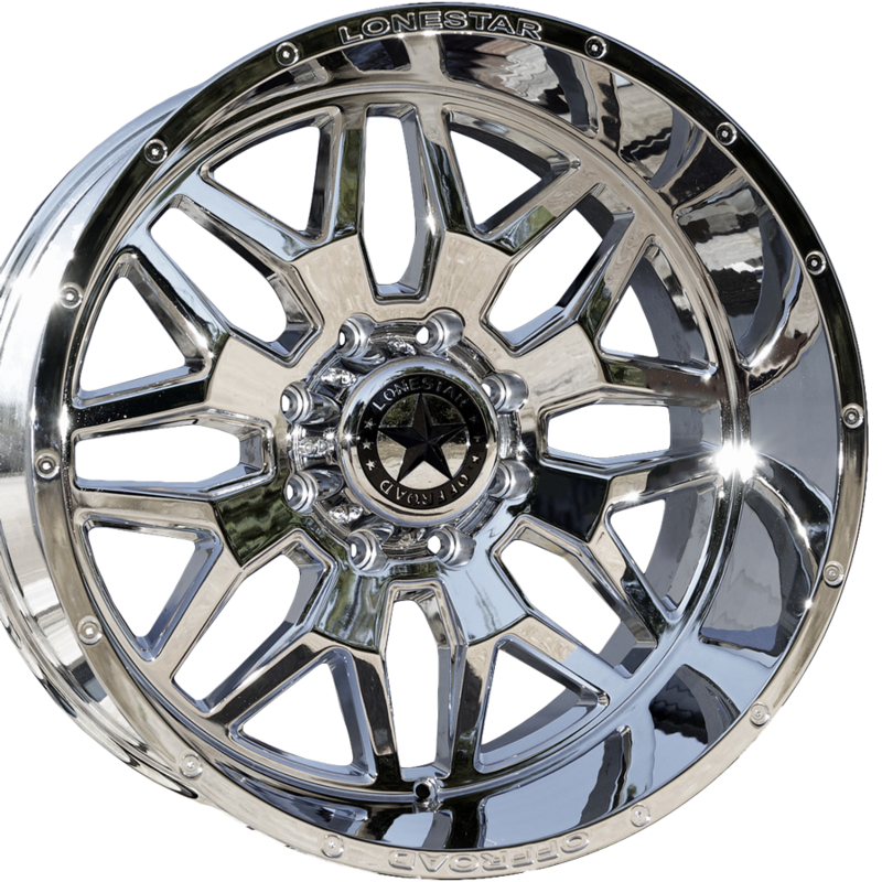 22x12 Chrome Lonestar Renegade Wheels (4), 8x170mm, -44mm Offset