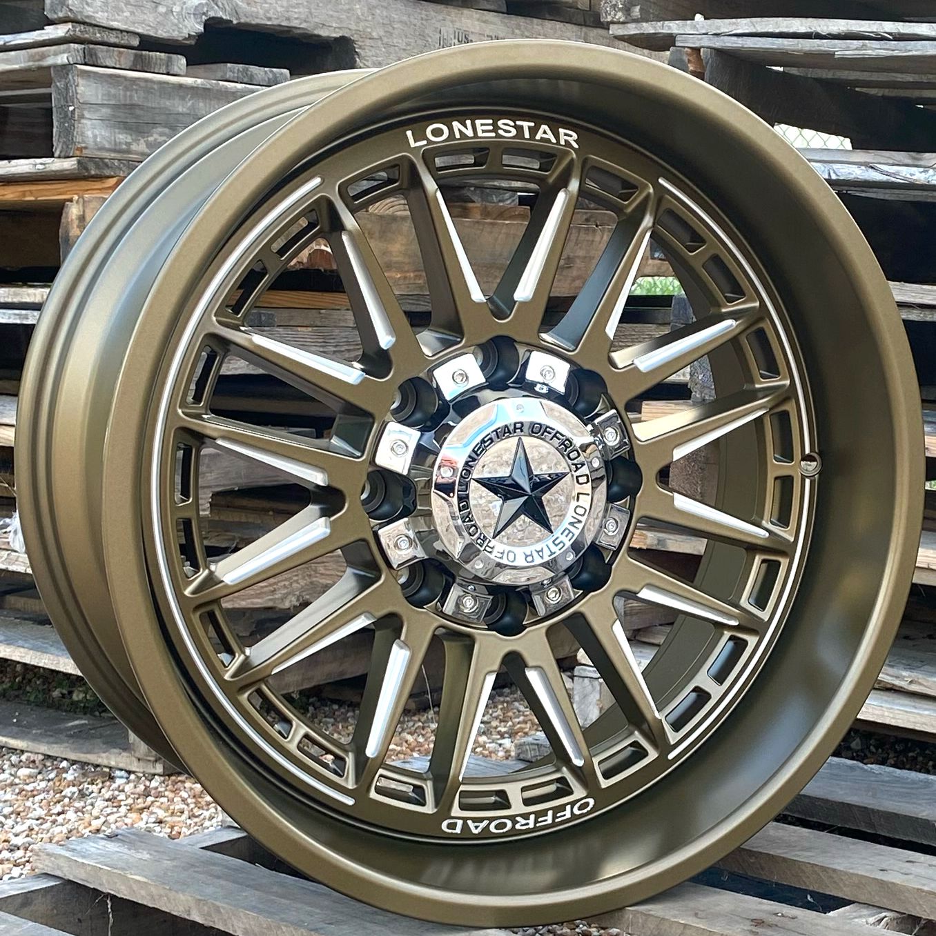 22x10 Satin Bronze & Milled Lonestar Canyon Wheels (4), 8x170mm, -25mm Offset