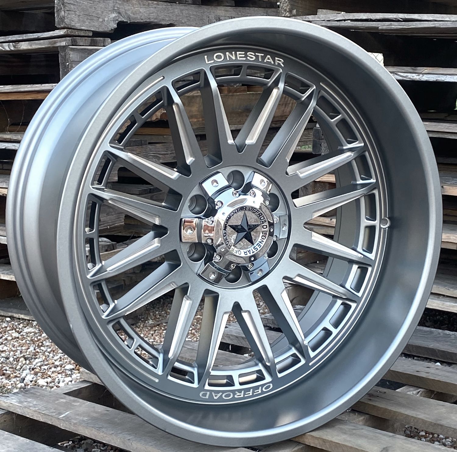 22x10 Graphite Lonestar Canyon Wheels (4), 6x5.5(139.7mm) / 6x135, -25mm Offset