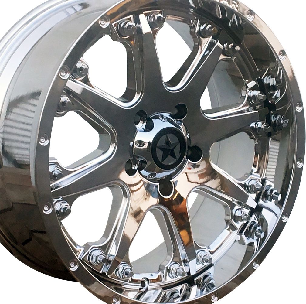 20x9 Chrome Lonestar Bandit Wheels (4), 5x5.5(139.7mm), 0mm Offset 20x9 Chrome Lonestar Bandit Wheels (4), 5x5.5(139.7mm), 0mm Offset