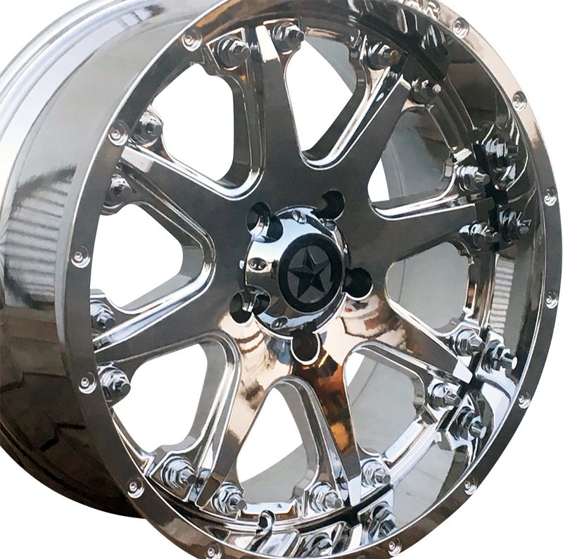 20x9 Chrome Lonestar Bandit Wheels (4), 5x5.5(139.7mm), 0mm Offset