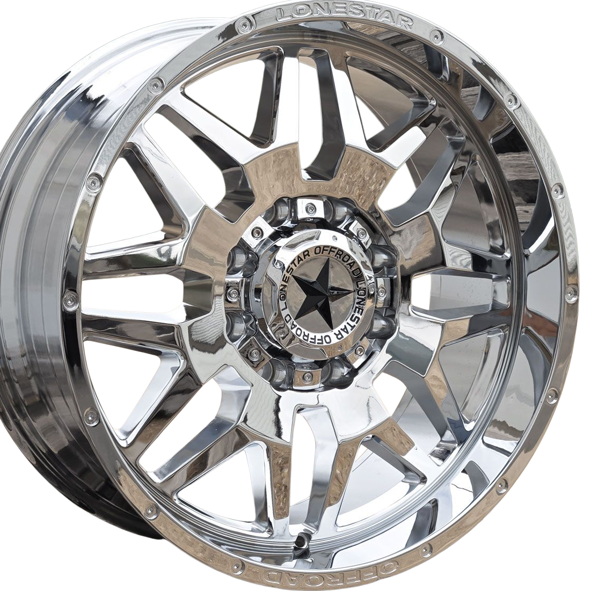 20x9 Chrome Renegade Wheels (4), 8x6.5(165.1mm), +12mm Offset 20x9 Chrome Renegade Wheels (4), 8x6.5(165.1mm), +12mm Offset