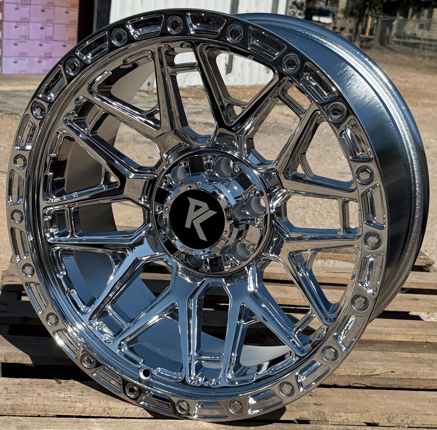 20x10 Chrome Rock King 8915Wheels (4), 6x135mm & 6x5.5(139.7mm), -12mm Offset