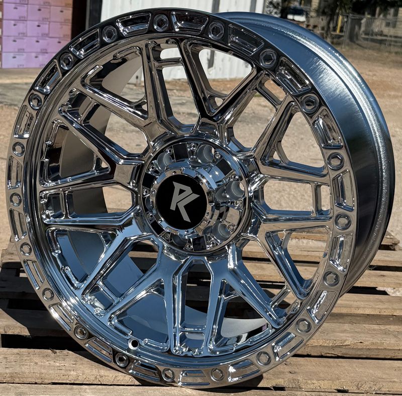 20x10 Chrome Rock King 8915Wheels (4), 6x135mm & 6x5.5(139.7mm), -12mm Offset