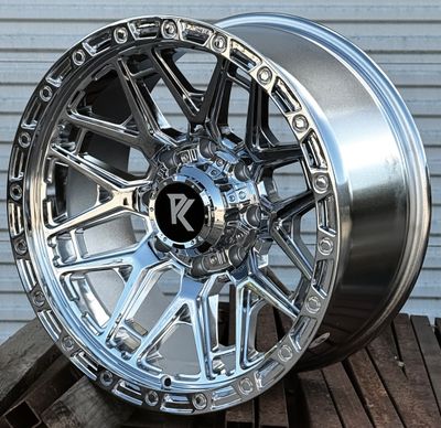 20x10 Chrome Rock King Wheels (4), 8x6.5(165.1mm), -12mm Offset