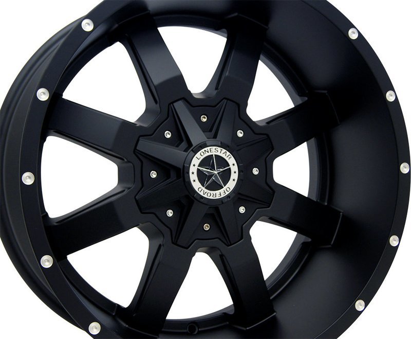 20x10 Matte Black Lonestar Gunslinger Wheels (4), 8x170mm, -25mm Offset 20x10 Matte Black Lonestar Gunslinger Wheels (4), 8x170mm, -25mm Offset
