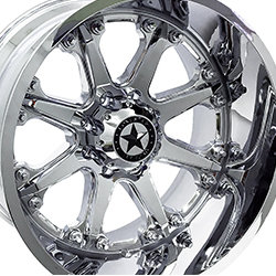 22x12 Chrome Lonestar Bandit Wheels (4), 8x170mm, -44mm Offset