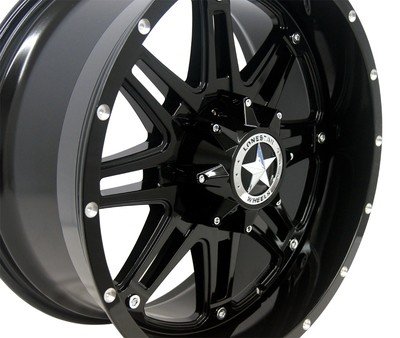 18x9 Gloss Black Lonestar Outlaw Wheels (4), 6x135mm, 0mm Offset