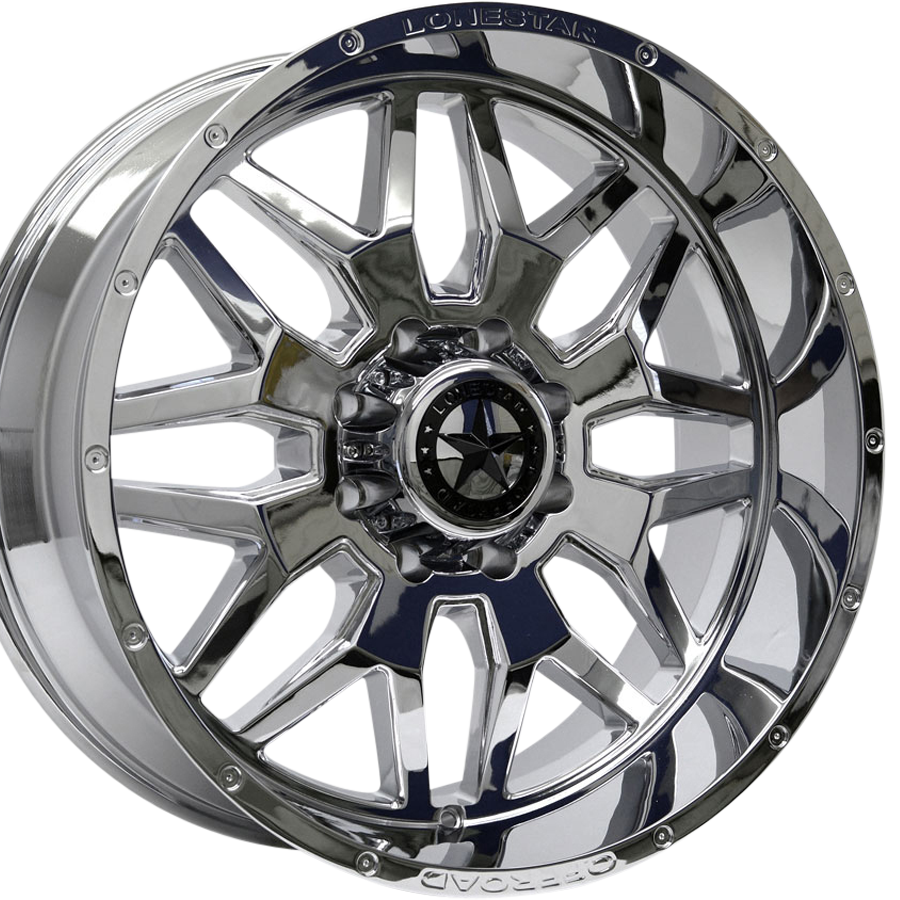 22x10 Chrome Lonestar Renegade Wheels (4), 8x170mm, -25mm Offset
