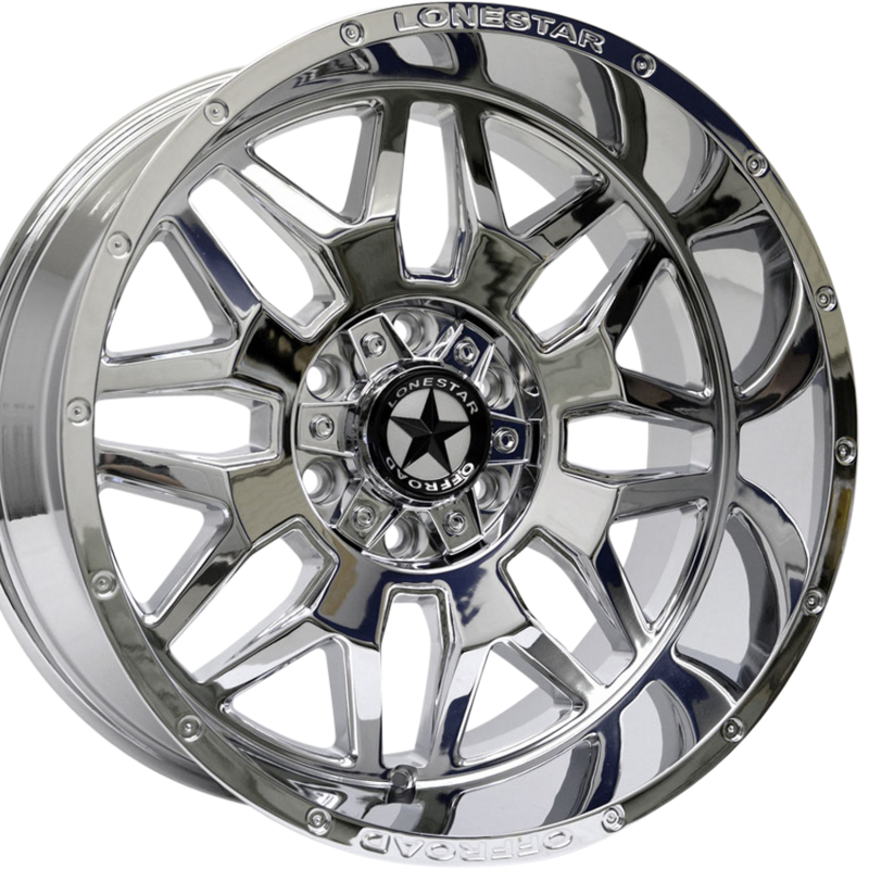 20x10 Chrome Renegade Wheels (4), 6x5.5(139.7mm) & 6x135mm, -25mm Offset