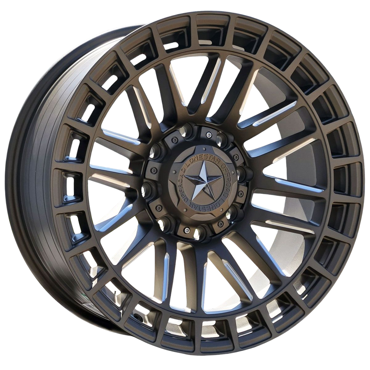 20x9 Sand Bronze Lonestar Frontier Wheels (4), 8x6.5 (8x165.1mm) +12mm Offset 20x9 Sand Bronze Lonestar Frontier Wheels (4), 8x6.5 (8x165.1mm) +12mm Offset