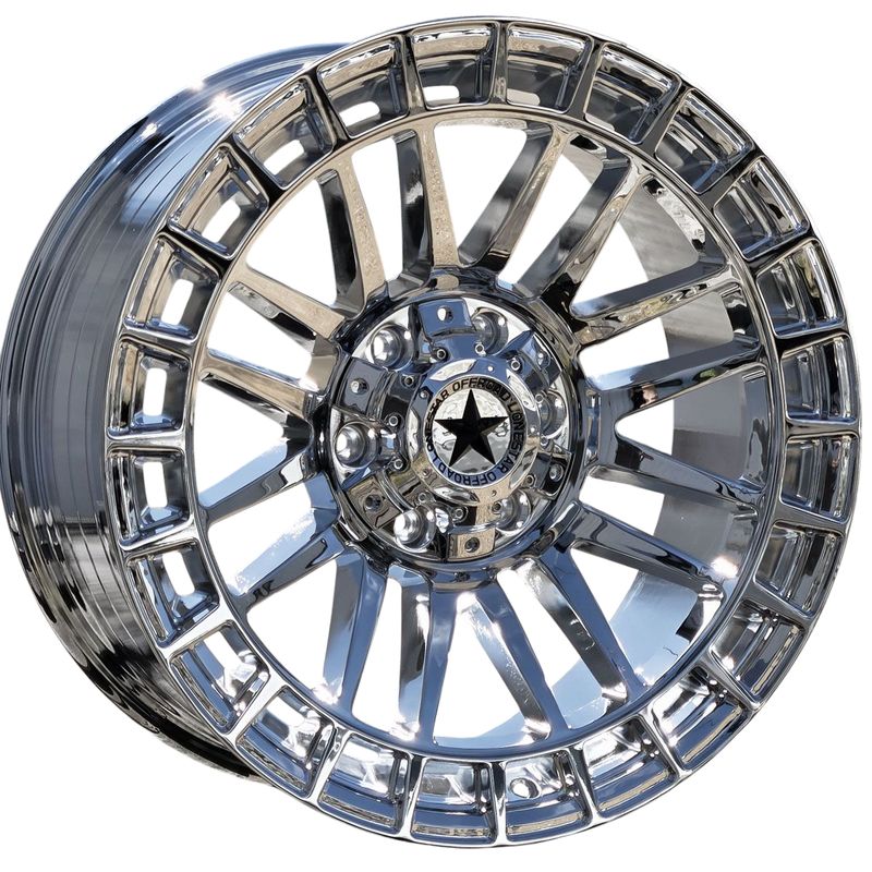 20x9 Chrome Lonestar Frontier Wheels (4), 6X135mm & 6x5.5(139.7mm), +8mm Offset, FLOWFORMED 20x9 Chrome Lonestar Frontier Wheels (4), 6X135mm & 6x5.5(139.7mm), +8mm Offset, FLOWFORMED