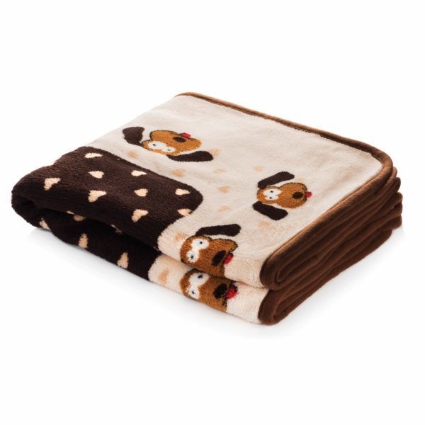 Smart Pet love, Snuggle Blanket,  Cream and Brown Heart