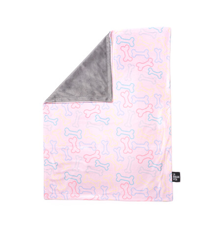 La Doggie Vita Minky Fleece Pet Blanket - Pink Neon