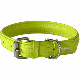 Rogz Leather Buckle Collar Lime SMALL