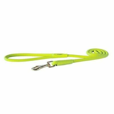 Rogz Leather Round Fixed Lead, LIME - SM