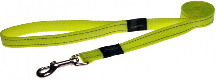 Rogz Utility Snake Medium Dog Lead DayGlo, YELLOW