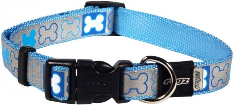Rogz Pupz Reflecto Collar Blue Bone SM