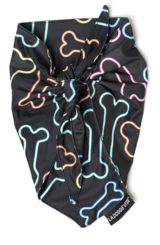 NEON BONE BANDANA - BLACK