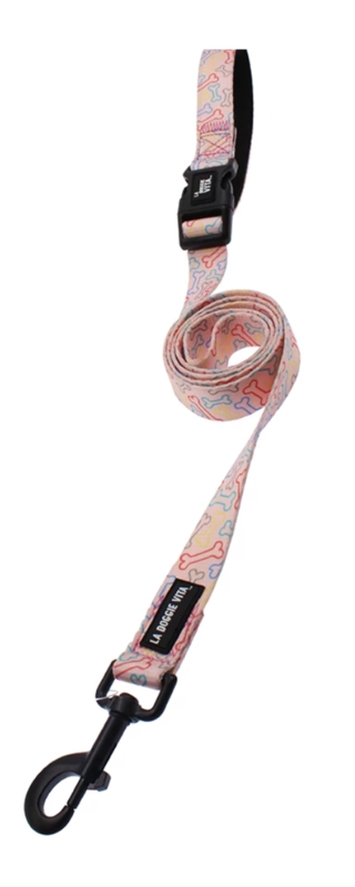 NEON BONE PRINT LEAD - PINK