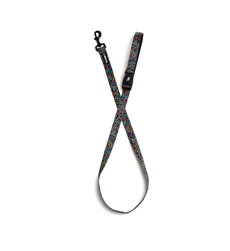 NEON BONE PRINT LEAD - BLACK