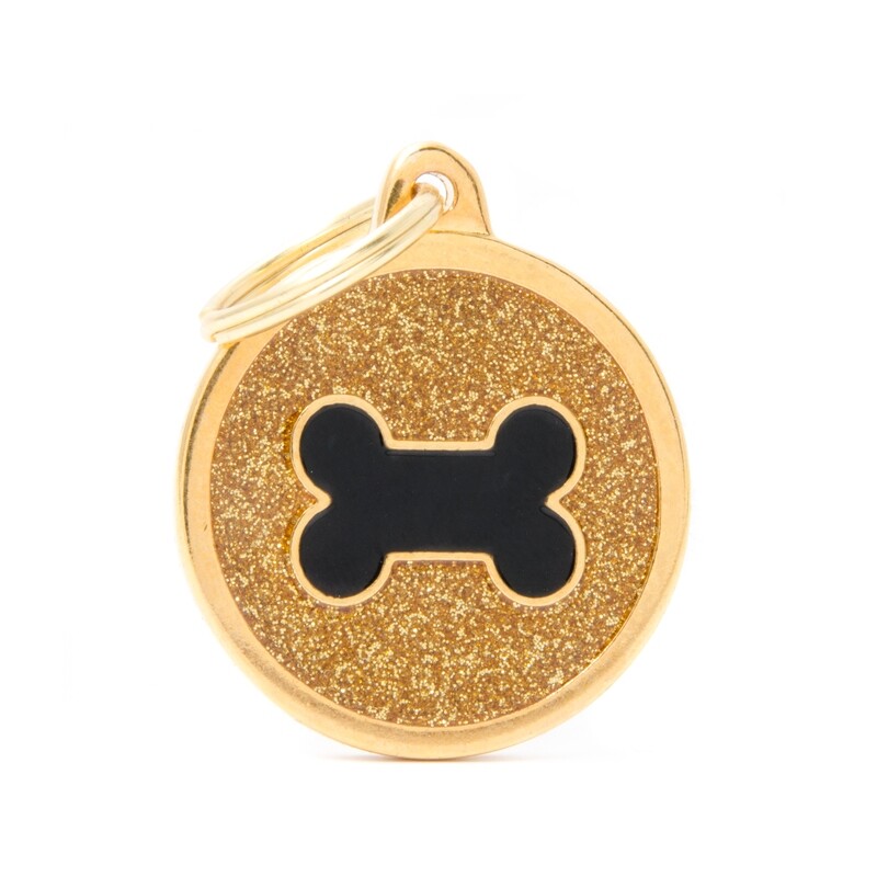 My Family Shine Gold Circle with Bone