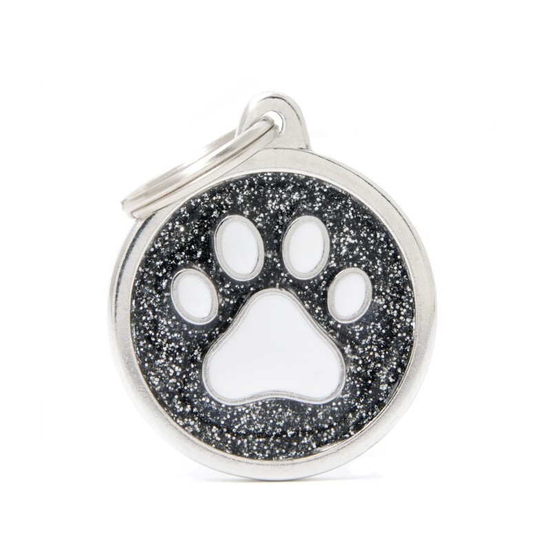 My Family Shine Black Circle with Paw
