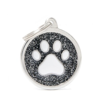 My Family Shine Black Circle with Paw