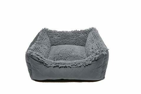 DGS  Lounger Bed. With Plush Microfibres, Large - GREY