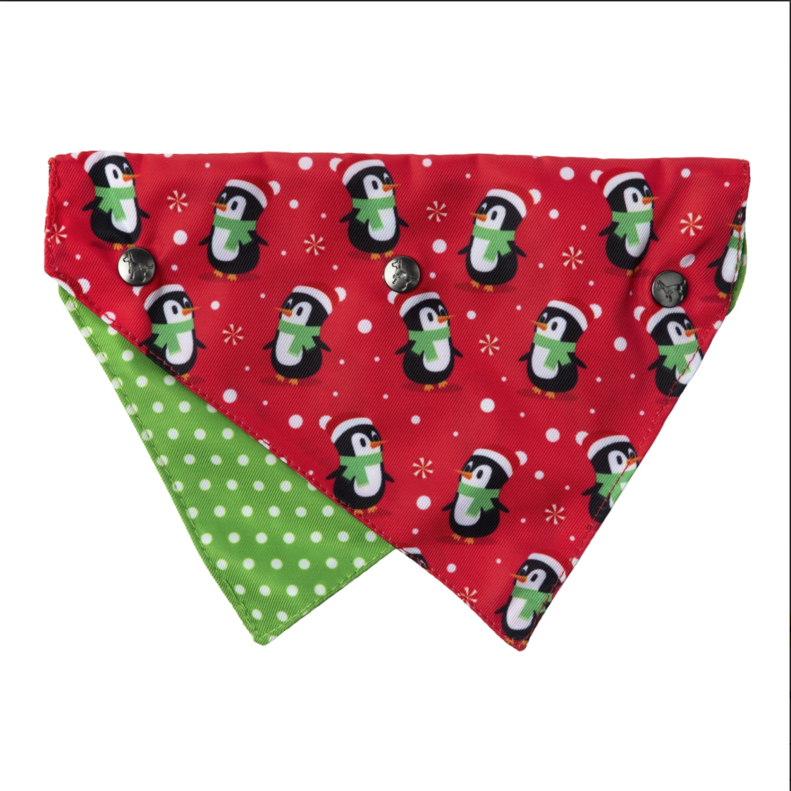 FuzzYard Christmas Snow Day Penguins Bandana S/M