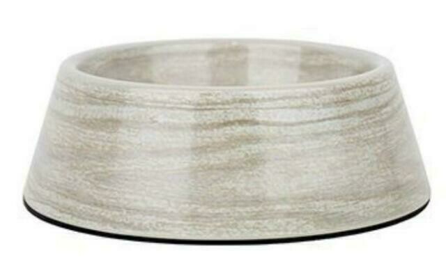 Barkley &amp; Bella Dog Bowl Melamine Oak French Grey MED