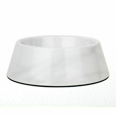 Barkley &amp; Bella Dog Bowl Melamine Carrara Marble MED