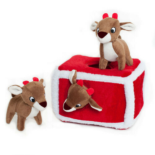 Zippy Paws Burrow - Holiday Reindeer Pen