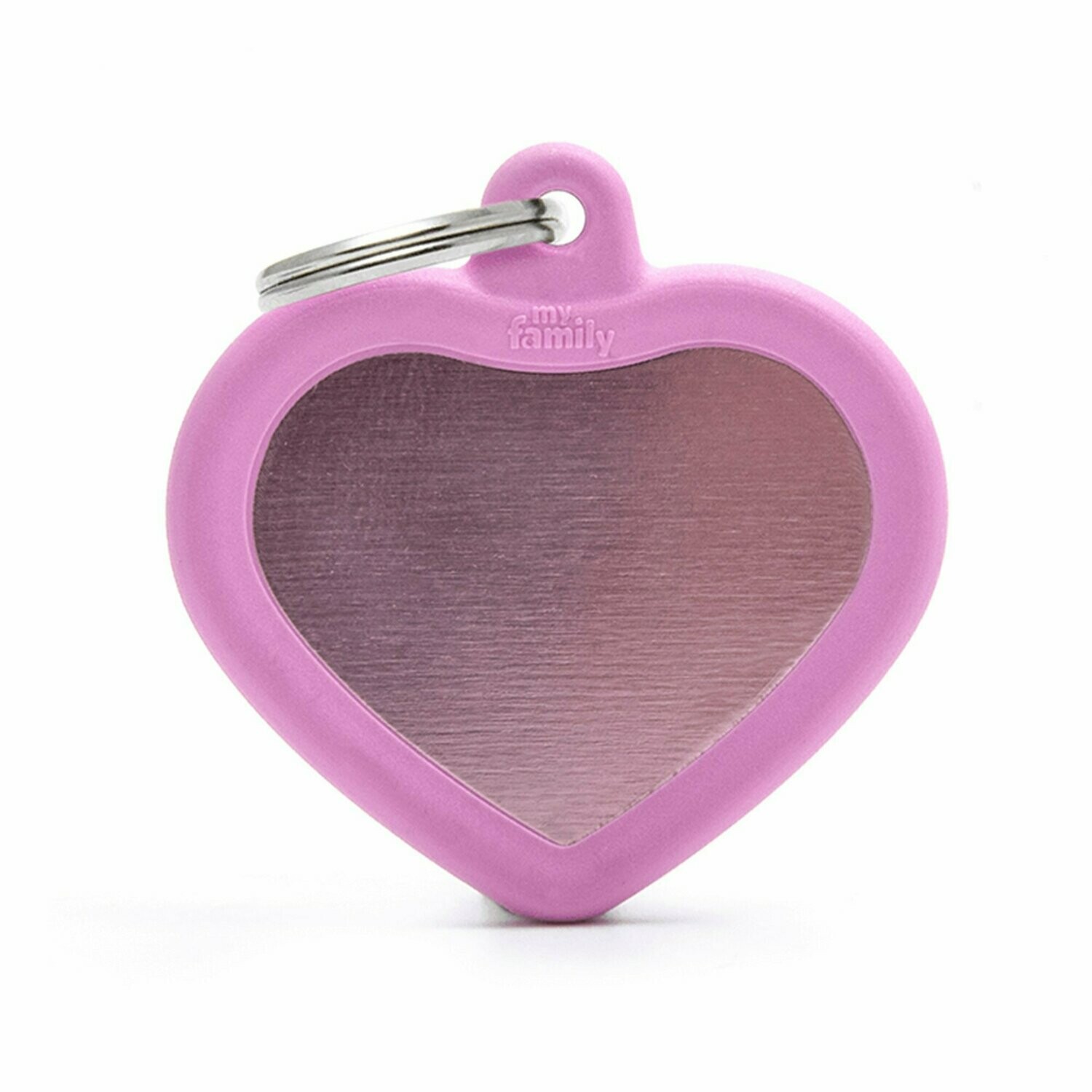 My Family Aluminium Pink Heart with Rubber