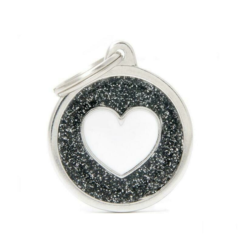 My Family Shine Black Circle with Heart