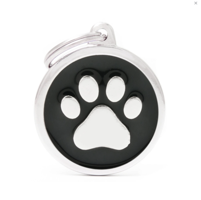 My Family Classic Black Circle with Paw
