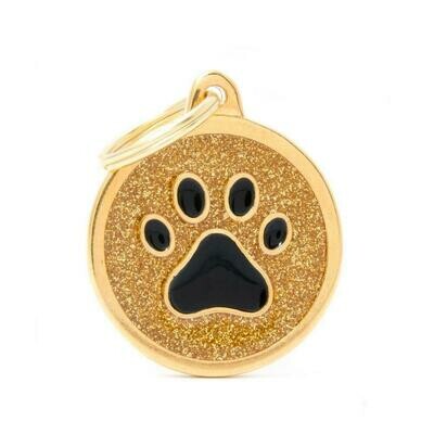 My Family Shine Gold Circle with Paw