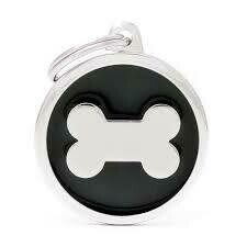 My Family Classic Black Circle with Bone
