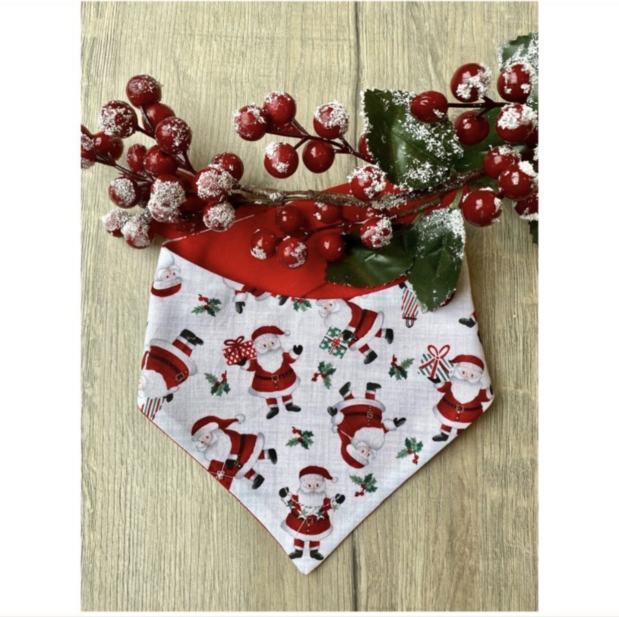 Furbaby Bowteek, Christmas Bandana - Santa Bearing Gifts
