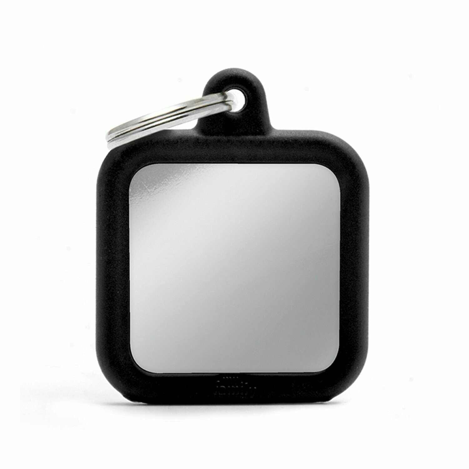 My Family Hush Tag Chromed Black Square with Rubber